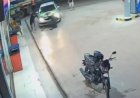 Motorista atropela duas pessoas em posto e foge sem prestar socorro