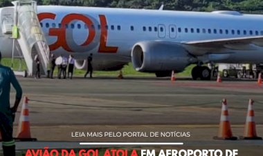 AVIÃO DA GOL ATOLA EM AEROPORTO DE FERNANDO DE NORONHA APÓS ASFALTO CEDER